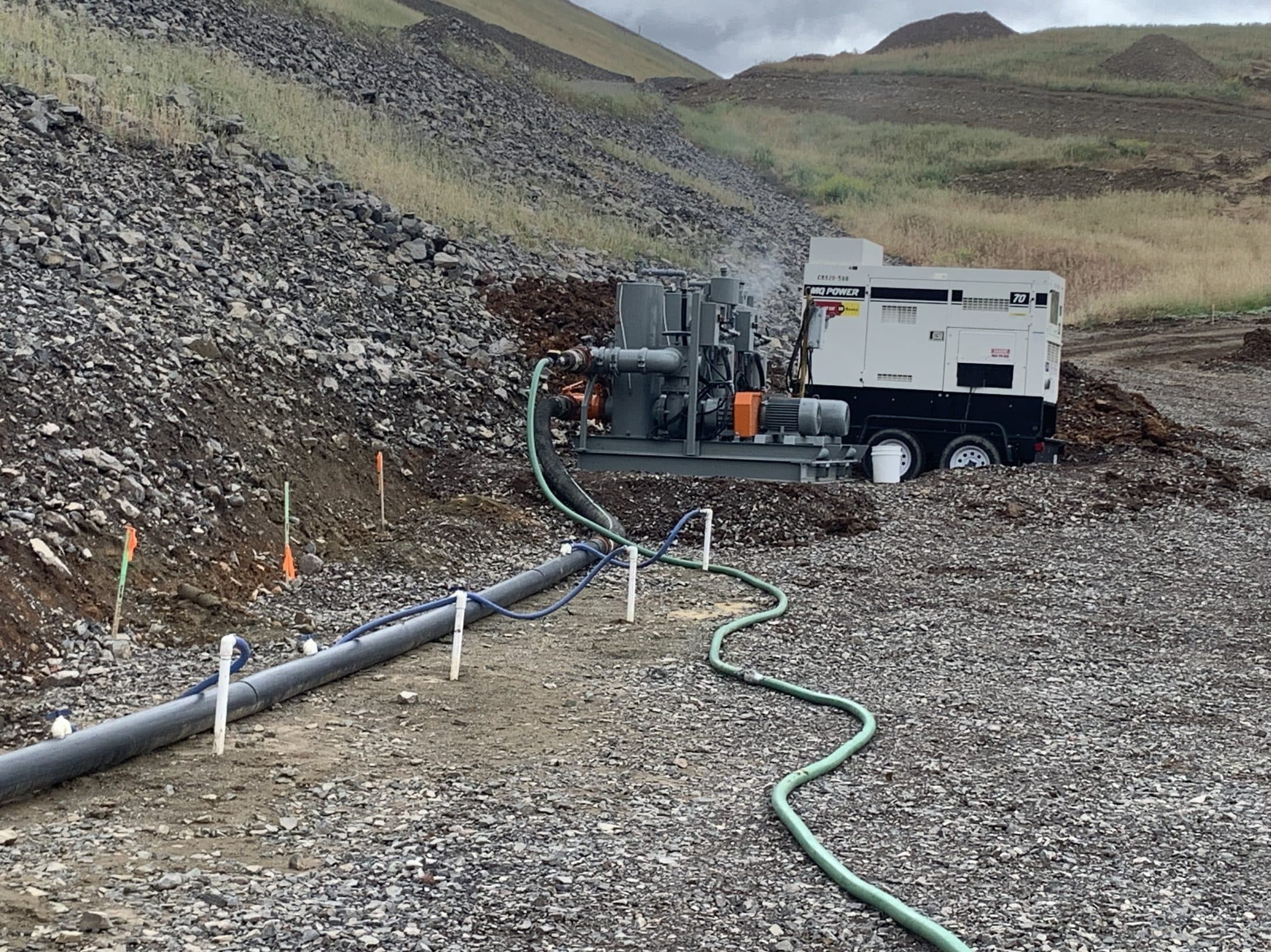 Pump unit connected to the Fresno Dam dewatering well network
