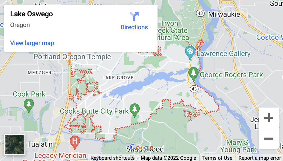 Lake Oswego, Oregon map